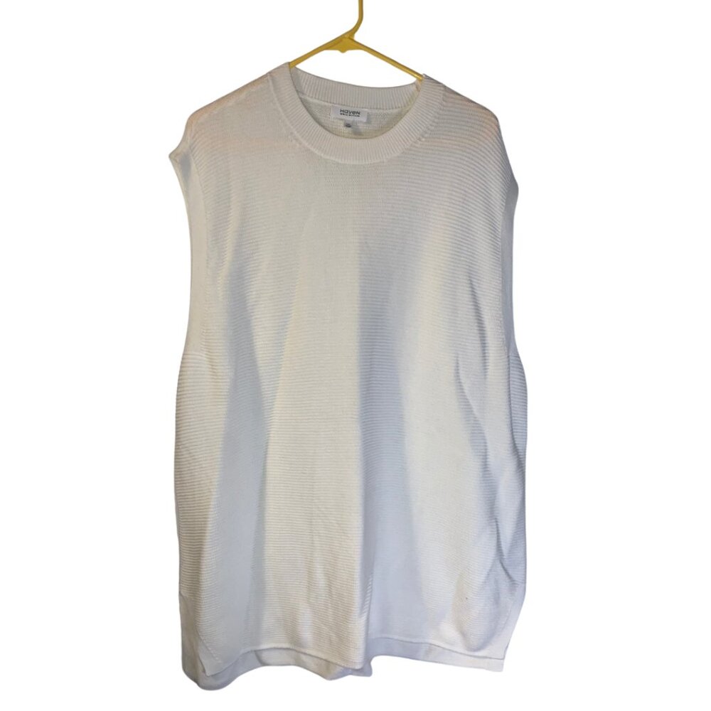 Haven Well Within Women's Sweater Vest Size XXL 20 22 Ivory Luxe Cotton Tunic